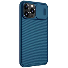 Заредете изображение във визуализатора на галерията – Nillkin CamShield Pro Magnetic Case Armor Pouch Cover Camera Protector iPhone 13 Pro Max Blue (MagSafe Compatible) - TopMag
