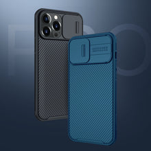 Заредете изображение във визуализатора на галерията – Nillkin CamShield Pro Magnetic Case Armor Pouch Cover Camera Protector iPhone 13 Pro Max Blue (MagSafe Compatible) - TopMag
