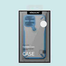 Заредете изображение във визуализатора на галерията – Nillkin Cyclops Case A durable case with a camera cover and a foldable stand for iPhone 13 Pro blue - TopMag
