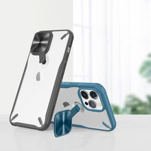 Заредете изображение във визуализатора на галерията – Nillkin Cyclops Case Durable case with a camera cover and a foldable stand for iPhone 13 Pro Max black - TopMag
