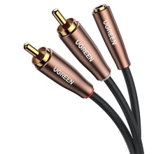 Заредете изображение във визуализатора на галерията – Ugreen cable audio cable 3.5mm mini jack (female) - 2RCA (male) 5m brown (AV198 60988) - TopMag
