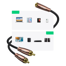 Заредете изображение във визуализатора на галерията – Ugreen cable audio cable 3.5mm mini jack (female) - 2RCA (male) 5m brown (AV198 60988) - TopMag
