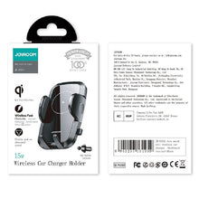 Заредете изображение във визуализатора на галерията – Joyroom Car Air Vent Mount Holder Qi Wireless Charger 15W Black (JR-ZS241) - TopMag
