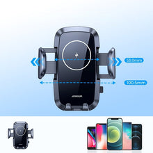 Заредете изображение във визуализатора на галерията – Joyroom Car Air Vent Mount Holder Qi Wireless Charger 15W Black (JR-ZS241) - TopMag
