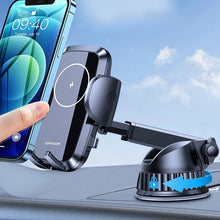Заредете изображение във визуализатора на галерията – Joyroom Wireless Charger Car Mount Phone Bracket Dashboard Qi Charger 15 W black (JR-ZS241) - TopMag
