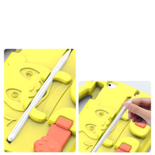 Заредете изображение във визуализатора на галерията – Dux Ducis Panda kids safe soft tablet case for iPad mini 5 / 4 / 3 / 2 / 1 with a holder for stylus pen yellow - TopMag
