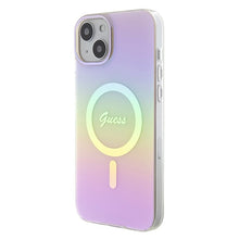 Заредете изображение във визуализатора на галерията – Original Case GUESS IML Iridescent Magsafe hardcase GUHMP15MHITSP for Iphone 15 Plus pink

