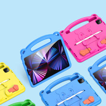 Заредете изображение във визуализатора на галерията – Dux Ducis Panda Safe for Children Kids Soft Case for iPad Pro 11 '' 2021/2020/2018 / iPad Air 2020/2022 with Stylus Space Pink - TopMag
