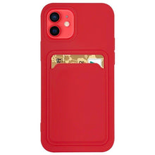 Заредете изображение във визуализатора на галерията – Card Case Silicone Wallet Wallet with Card Slot Documents for iPhone XS Max red - TopMag
