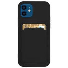 Заредете изображение във визуализатора на галерията – Card Case Silicone Wallet with Card Slot Documents for iPhone 11 Pro black - TopMag
