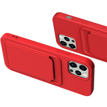 Заредете изображение във визуализатора на галерията – Card Case Silicone Wallet Wallet with Card Slot Documents for iPhone 12 Pro Max Orange - TopMag
