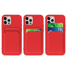 Заредете изображение във визуализатора на галерията – Card Case Silicone Wallet Wallet with Card Slot Documents for iPhone 12 Pro Max Orange - TopMag
