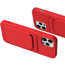 Заредете изображение във визуализатора на галерията – Card Case Silicone Wallet with Card Slot Documents for iPhone 13 mini red - TopMag
