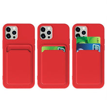 Заредете изображение във визуализатора на галерията – Card Case Silicone Wallet with Card Slot Documents for iPhone 13 mini red - TopMag
