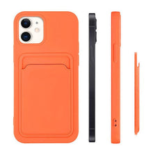 Заредете изображение във визуализатора на галерията – Card Case Silicone Wallet with Card Slot Documents for iPhone 13 mini orange - TopMag
