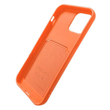 Заредете изображение във визуализатора на галерията – Card Case Silicone Wallet Case with Card Slot Documents for iPhone 13 Pro Max Orange - TopMag
