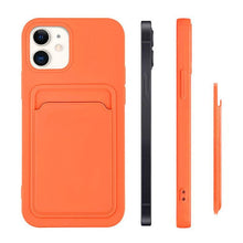 Заредете изображение във визуализатора на галерията – Card Case Silicone Wallet Case with Card Slot Documents for iPhone 13 Pro Max Orange - TopMag
