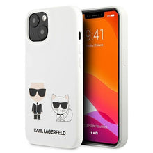 Заредете изображение във визуализатора на галерията – Karl Lagerfeld KLHCP13SSSKCW iPhone 13 mini 5,4" hardcase biały/white Silicone Karl &amp; Choupette

