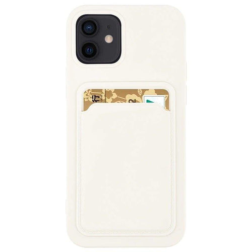 Card Case Silicone Wallet Case with Card Slot Documents for Samsung Galaxy S21 Ultra 5G white - TopMag
