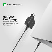 Заредете изображение във визуализатора на галерията – Amazing Thing Wall charger Thunder Pro GaN EUTH66W - USB + 2xType C - PD 66W black
