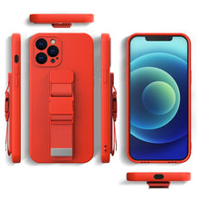 Заредете изображение във визуализатора на галерията – Rope case gel case with a chain lanyard bag lanyard iPhone 11 Pro dark green - TopMag
