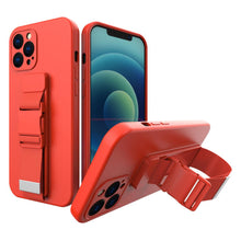 Заредете изображение във визуализатора на галерията – Rope case gel case with a chain lanyard bag lanyard iPhone 12 red - TopMag
