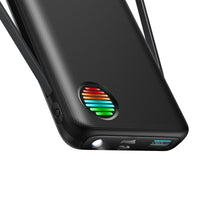 Заредете изображение във визуализатора на галерията – Joyroom JR-L014 22.5W 10000mAh power bank with built-in USB-C / Lightning cables + USB-A - USB-C cable 0.25m - black
