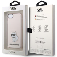 Заредете изображение във визуализатора на галерията – Karl Lagerfeld KLHCI8HNCHTCP iPhone 7/8/ SE 2020 / SE 2022 pink/pink hardcase Ikonik Choupette
