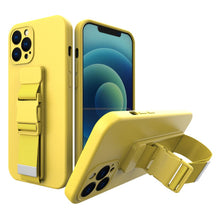 Заредете изображение във визуализатора на галерията – Rope case gel case with a chain lanyard bag lanyard iPhone 12 yellow - TopMag
