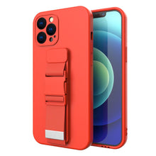 Заредете изображение във визуализатора на галерията – Rope case gel case with a chain lanyard bag lanyard iPhone 12 Pro red - TopMag
