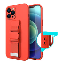 Заредете изображение във визуализатора на галерията – Rope case gel case with a chain lanyard bag lanyard iPhone 12 Pro Max black - TopMag
