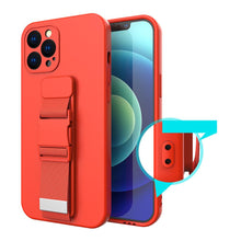 Заредете изображение във визуализатора на галерията – Rope case gel case with a chain lanyard bag lanyard iPhone 13 dark green - TopMag
