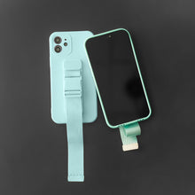 Заредете изображение във визуализатора на галерията – Rope case gel case with a chain lanyard bag lanyard iPhone 13 light blue - TopMag
