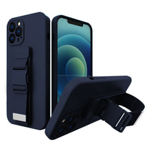 Заредете изображение във визуализатора на галерията – Rope case gel case with a lanyard chain handbag lanyard Samsung Galaxy A21S blue - TopMag
