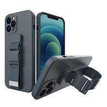 Заредете изображение във визуализатора на галерията – Rope case gel case with a lanyard chain bag lanyard Samsung Galaxy A32 5G navy blue - TopMag
