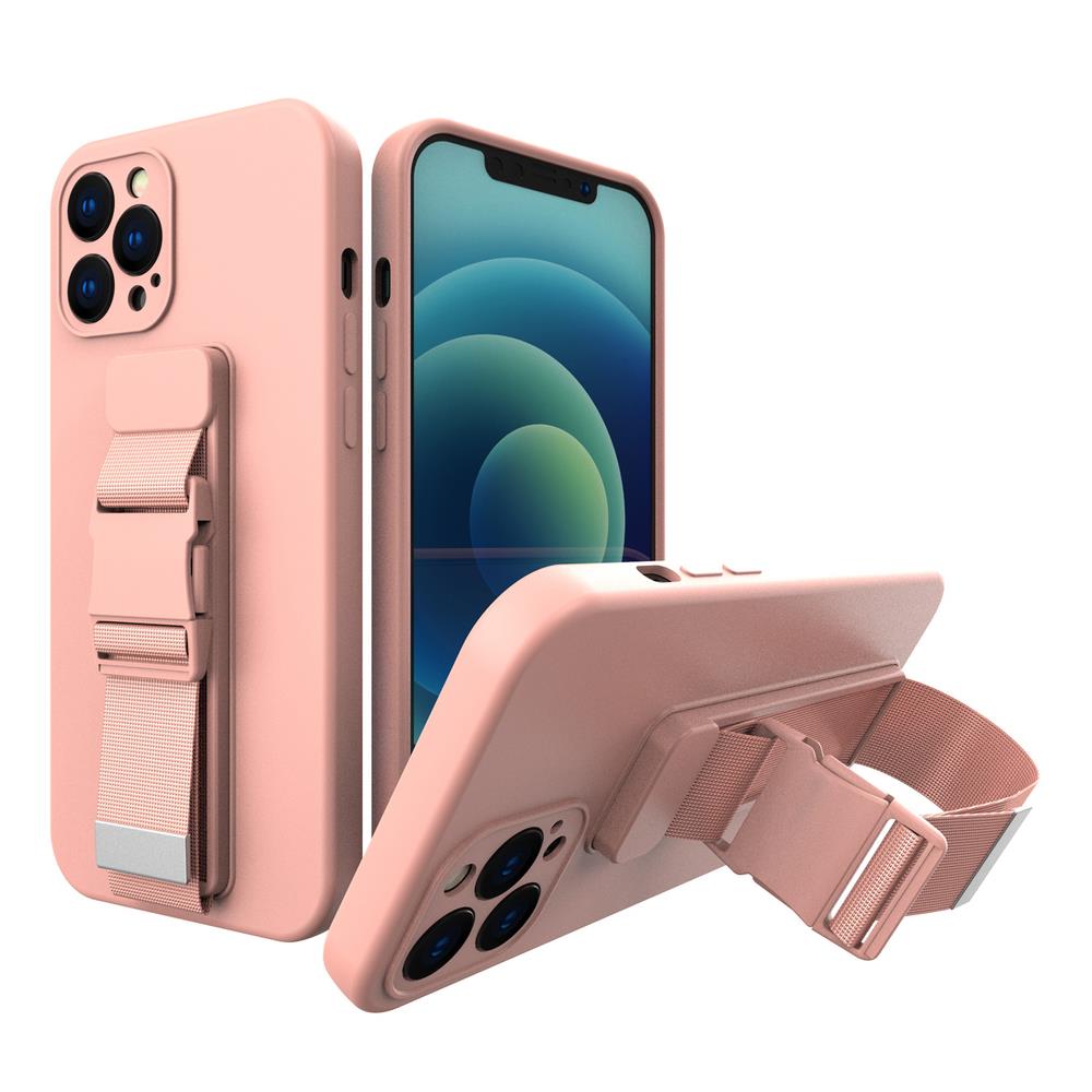 Rope case Gel Case with Chain Lanyard Handbag Lanyard Xiaomi Poco X3 NFC Pink - TopMag