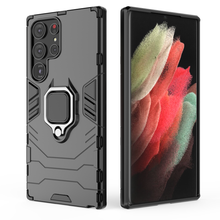 Заредете изображение във визуализатора на галерията – Ring Armor case for Samsung Galaxy S23 Ultra armored cover magnetic ring holder black
