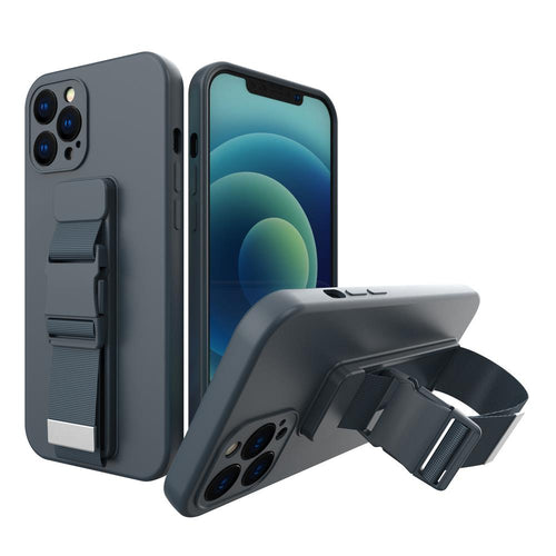 Rope case gel case with a chain lanyard bag lanyard Xiaomi Redmi Note 10 Pro navy blue - TopMag