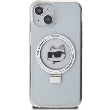 Заредете изображение във визуализатора на галерията – Original Pouch KARL LAGERFELD Ring Stand Choupette Head MagSafe KLHMP15SHMRSCHH for Iphone 15 White
