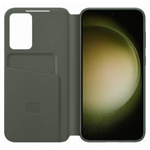 Заредете изображение във визуализатора на галерията – Samsung Smart View Wallet Case for Samsung Galaxy S23+ Cover with Smart Flip Window Card Wallet khaki (EF-ZS916CGEGWW)
