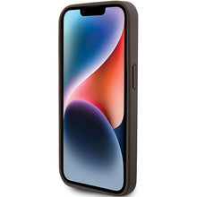 Заредете изображение във визуализатора на галерията – Original Case GUESS hardcase Leather 4G Triangle Strass GUHCP15LP4TDPW for Iphone 15 Pro Brown
