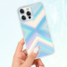 Заредете изображение във визуализатора на галерията – Kingxbar Streamer Series luxury elegant phone case for iPhone 13 Pro blue (Triangle) - TopMag

