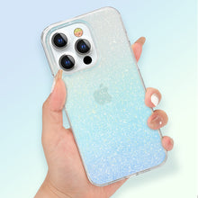 Заредете изображение във визуализатора на галерията – Kingxbar Streamer Series luxury elegant phone case for iPhone 13 Pro blue (Glitter) - TopMag
