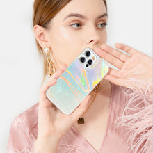 Заредете изображение във визуализатора на галерията – Kingxbar Shell Series luxury elegant phone case for iPhone 13 Pro Max pearl-blue - TopMag
