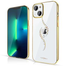 Заредете изображение във визуализатора на галерията – Kingxbar Sky Series luxury case with Swarovski crystals for iPhone 13 gold (Guard) - TopMag
