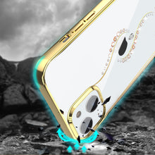 Заредете изображение във визуализатора на галерията – Kingxbar Sky Series luxury case with Swarovski crystals for iPhone 13 gold (Guard) - TopMag
