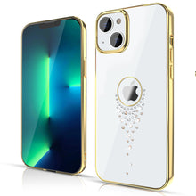 Заредете изображение във визуализатора на галерията – Kingxbar Sky Series luxury case with Swarovski crystals for iPhone 13 gold (Teardrop) - TopMag
