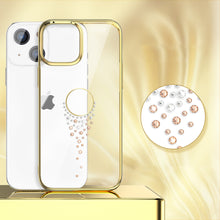 Заредете изображение във визуализатора на галерията – Kingxbar Sky Series luxury case with Swarovski crystals for iPhone 13 gold (Teardrop) - TopMag
