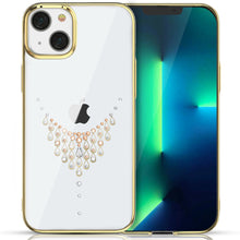 Заредете изображение във визуализатора на галерията – Kingxbar Sky Series luxury case with Swarovski crystals for iPhone 13 gold (Dew) - TopMag
