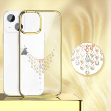 Заредете изображение във визуализатора на галерията – Kingxbar Sky Series luxury case with Swarovski crystals for iPhone 13 gold (Dew) - TopMag
